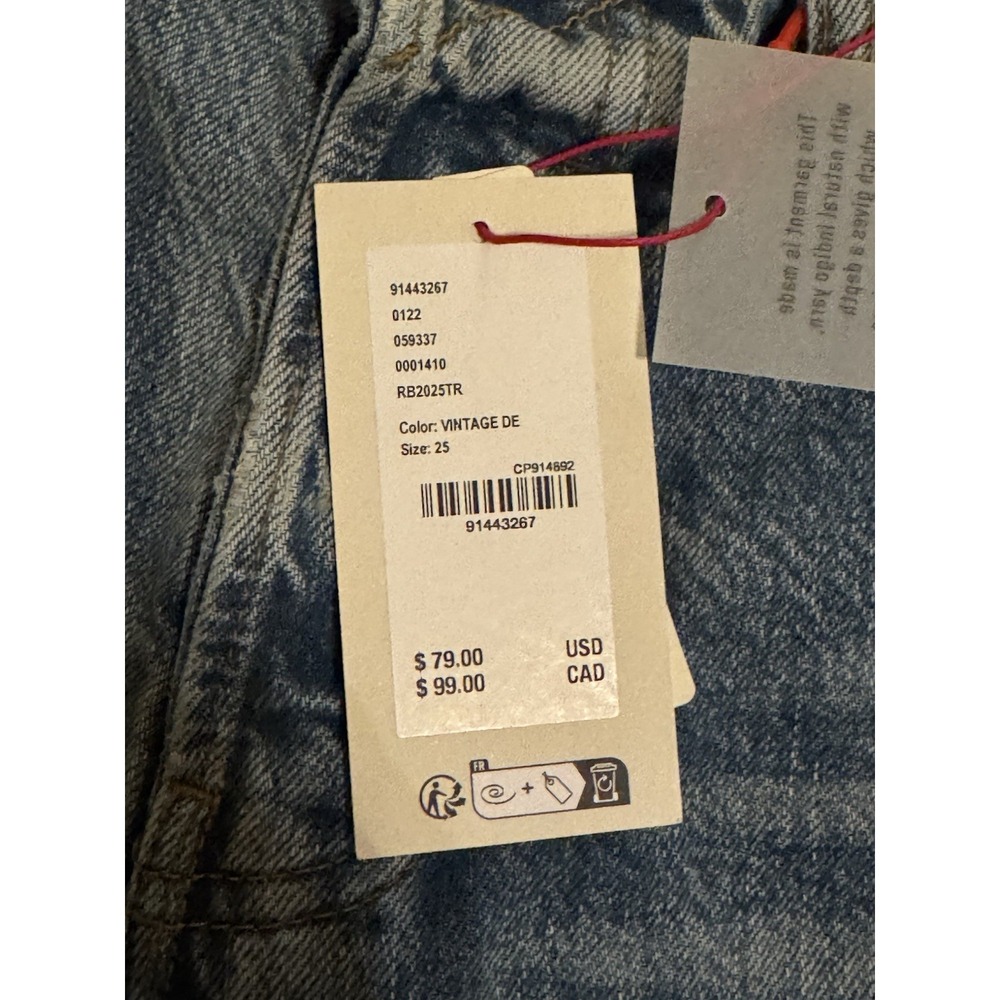 NEW BDG Urban Outfitters Jeans Womens 25 Vintage DE Color Anika Ultra Wide Mid - Picture 3 of 5